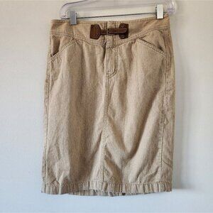 LAUREN RALPH LAUREN | 100% cotton skirt midi beige neutral sz 6